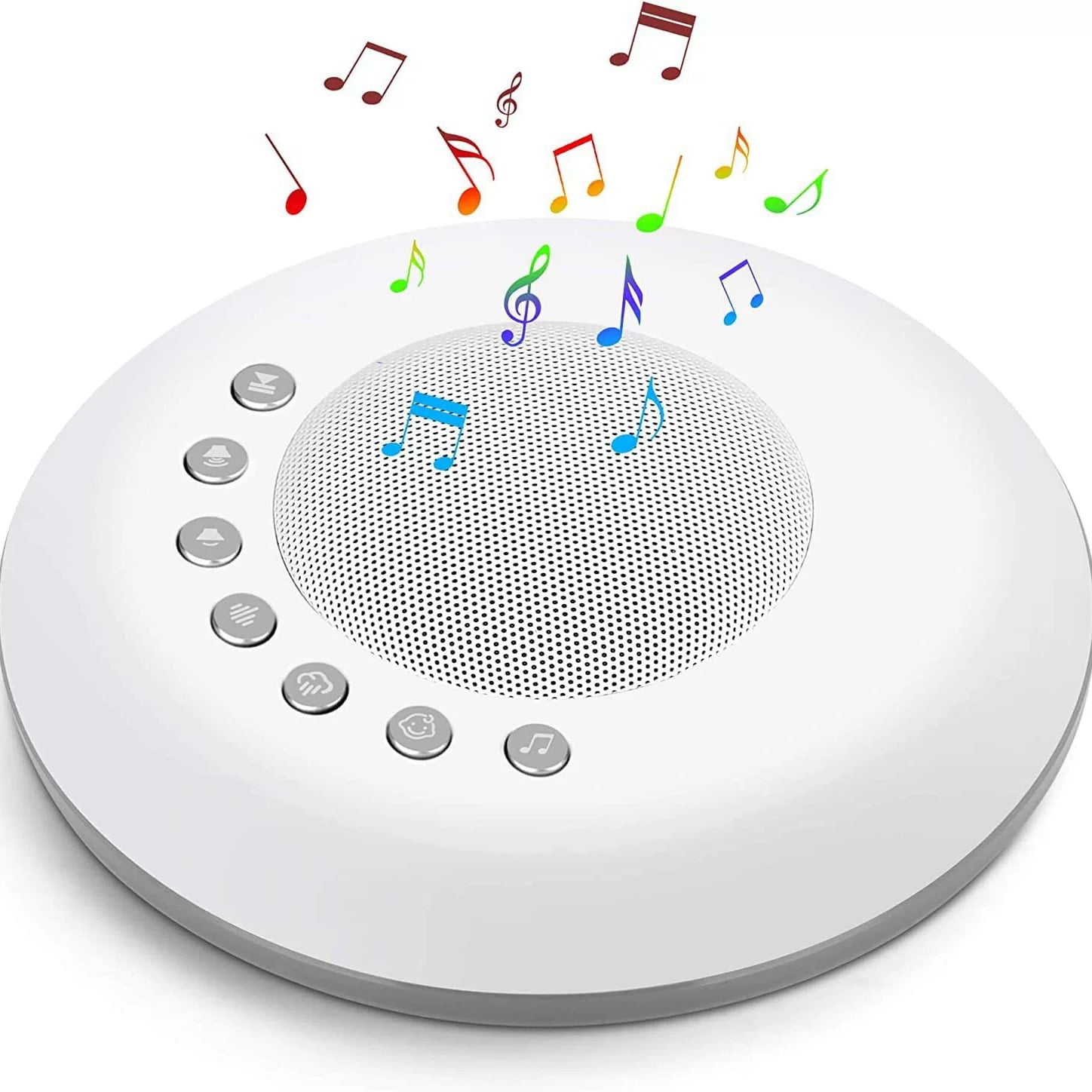 White Noise Sound Machine, Portable Sound Machine for Sleep Baby, Kids & Adults, Travel Soothing Sounds Noise/Lullaby, Rechargeable, Timer, Memory & Night Light for Home, Nursery