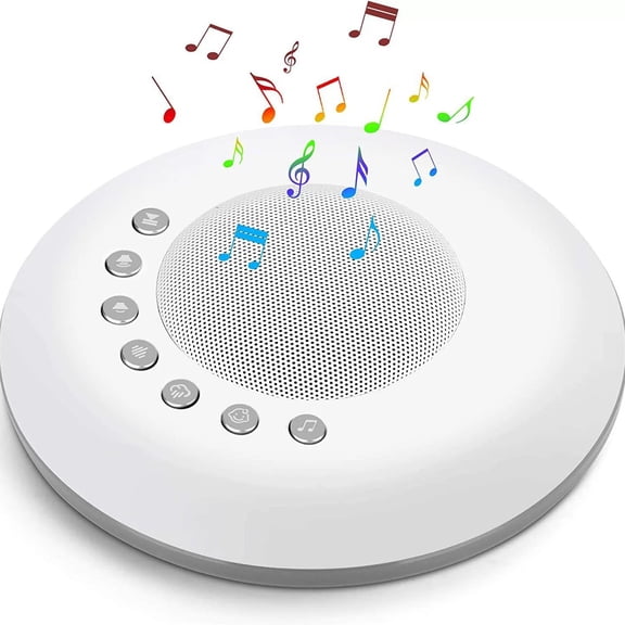 White Noise Sound Machine, Portable Sound Machine for Sleep Baby, Kids & Adults, Travel Soothing Sounds Noise/Lullaby, Rechargeable, Timer, Memory & Night Light for Home, Nursery