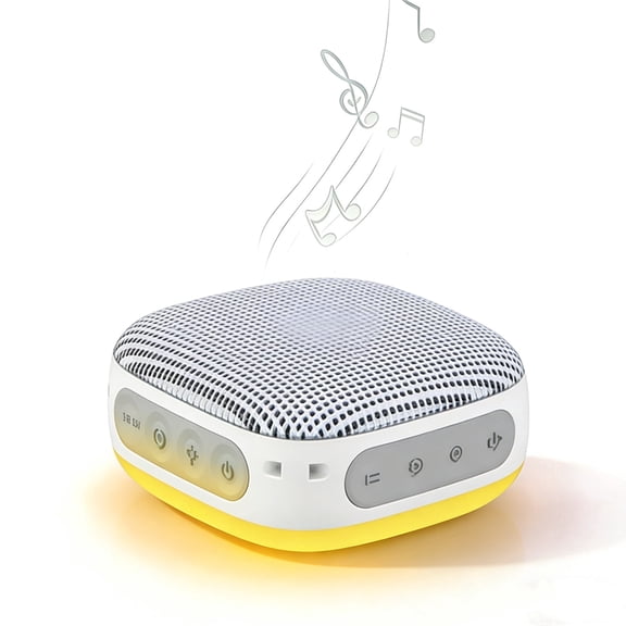 Mivicoo White Noise Sound Machine for Sleeping, Portable Mini Noise Sound Machine with Night Light, 20 Soothing Sounds, Headphone Jack, Memory, Timer, 52-Hour Lasting, White