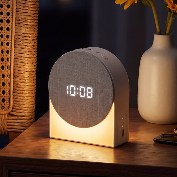 TCVOR 4 in 1 White Noise Machine with Bluetooth Speaker | Night Light | Digital Clock & Alarm, Multi-Function Sound Machine with 6 Soothing Sounds & Auto-off Sleep Timer (15/30/60 Min)