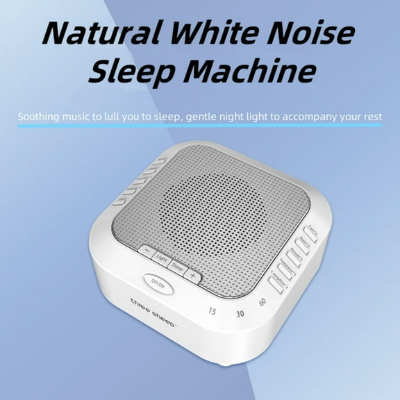 White Noise Sound Machine with Solfeggio Frequencies 28 Soothing Songs Ambient Night Light Timer for Meditation Relaxation, USB-C Charging