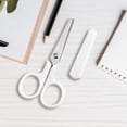 thumbnail image 1 of White Non-Marking Stainless Steel Scissors, 3.93-Inch Small Trimming Scissors with Protective Sleeve, Safe Compact Paper Scissors for Office, Classroom, Journaling & Daily Use, 1 of 6