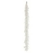 White Norfolk Pine Christmas Garland – 5.9ft Artificial Winter Faux Garland for Indoor & Outdoor Holiday Décor, Fireplace, Table, Staircase, Front Door