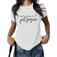 thumbnail image 1 of White Not Perfect Just Forgiven T-Shirt Christian Devotion Religious Faith Inspirational Slogan Casual Everyday Tops S-5XL, 1 of 5