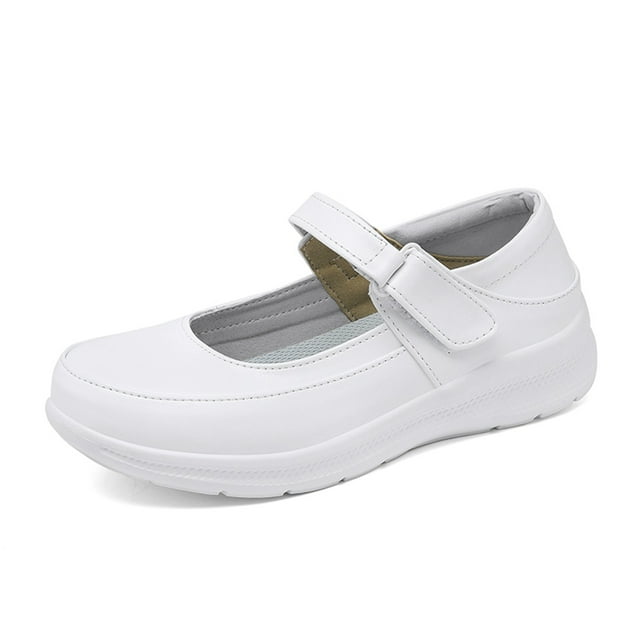 White Nurse Shoes for Women Loafers Comfortable Slip On Moccasin Slip Resistant Work Nursing