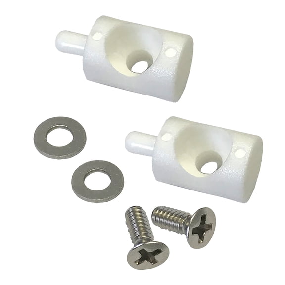 White Nylon Hinge Bushing Pin Kit 3/8" Dia. for Continuous Hinge Shower Enclosure.