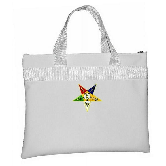 White OES Tote Bag for Order of the Eastern Star - Colorful Classic Cut Out Logo