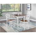 thumbnail image 1 of White Oak 5-Piece Counter Height Dining Set with Square Table and 4 Ladder Back Chairs, Farmhouse Kitchen Dining Room Furniture, 1 of 8