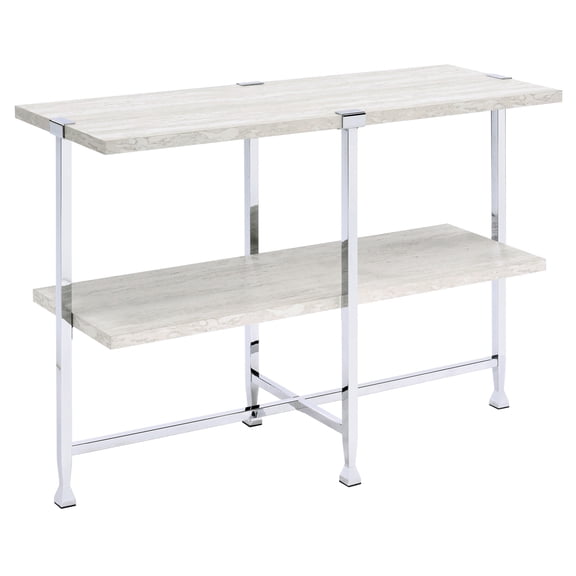 White Oak And Table With Shelf, Providing Robust Support Style Contemporary Shelf For Everyday Essentials