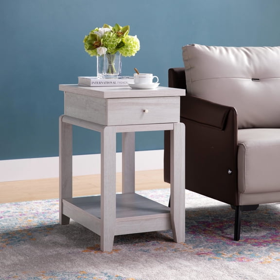 White Oak Color - Drawer for Small Items, Shelf for Display - Chair Side Position - Optimize Space