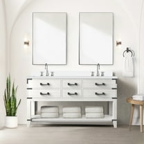 White Oak Double Bath Vanity 60 In. W X 22 D, Quartz, Faucet, 28" 36" H Mirrors With Sealed Quartz Top,