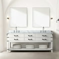 thumbnail image 1 of White Oak Double Bath Vanity 80" X 22" - Soft Close Function, 4 Drawers & Open Cabinet Shelf, Solid Wood, , Fully Assembled 80 In. 22 Mechanism,, 1 of 2
