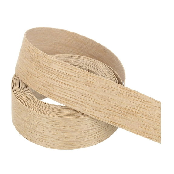 Uxcell Edge Banding, Wood Veneer Tape Pre-glued Flexible Plywood Edge Banding with Hot Melt Adhesive for Furniture White Oak 1 Inch x 10 ft