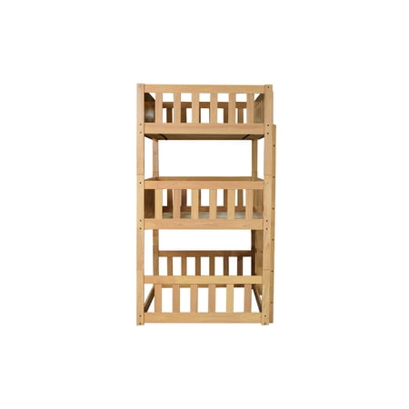 White Oak Triple Bunk Bed, Safety - guaranteed and Stylish - Add Charm to Bedroom