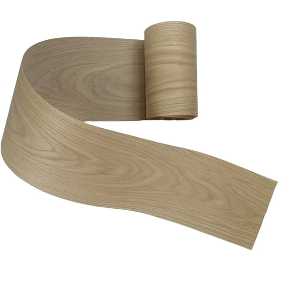 White Oak Wood Veneer Sheet,Flat Cut,8.5''x 98'',Iron On Stick Veneer Roll Without Paper,Pre-glued Hot Melt Self Adhesive Tape for Cabinet Furniture Plywood Door Speaker Renovation$$