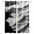 thumbnail image 1 of White Ocean Blackout Curtains for Bedroom Living Room Darkening Curtains 84 Inch Length 2 Panels Set Black Beach Coastal Modern Minimalist Window Curtain Window Treatment Grommet Drapes 52"x84", 1 of 9
