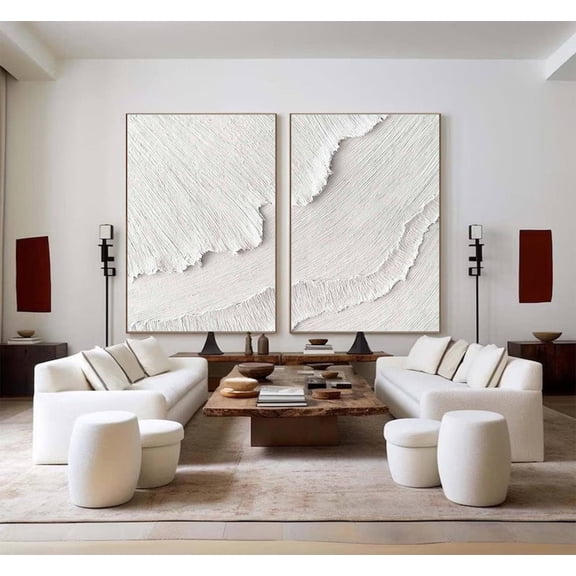White Ocean Wave Art White D White Et Of 2 White Abstract Art Modern Wall Decor Prints Set 2