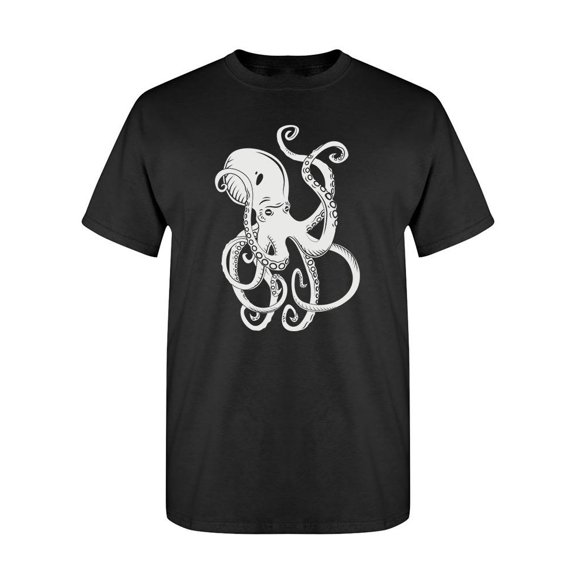 White Octopus T-Shirt Men -Image by Shutterstock, Male Small