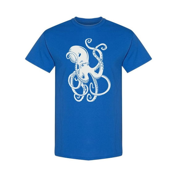 White Octopus T-Shirt Men -Image by Shutterstock, Male Small