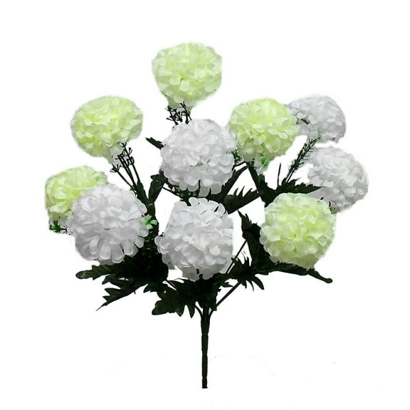 White Off-White Hydrangea 17in Artificial Polysilk Faux Fake Flower Bush for Craft Home Garden Outdoor Bouquet Arrangement Ceremony Wedding Arch Floral Wall Aisle Decor (White Cream, Set of 2)