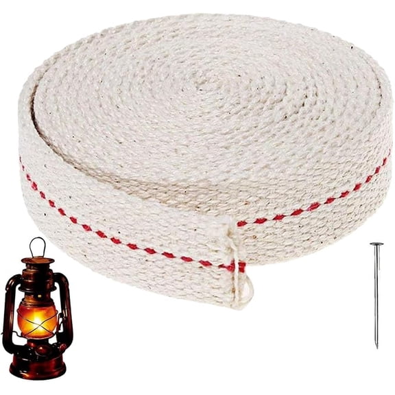 White Oil Lamp Wicks - Easy to Trim, Genuine Stitch for Kerosene Burner Lamps & Accessories