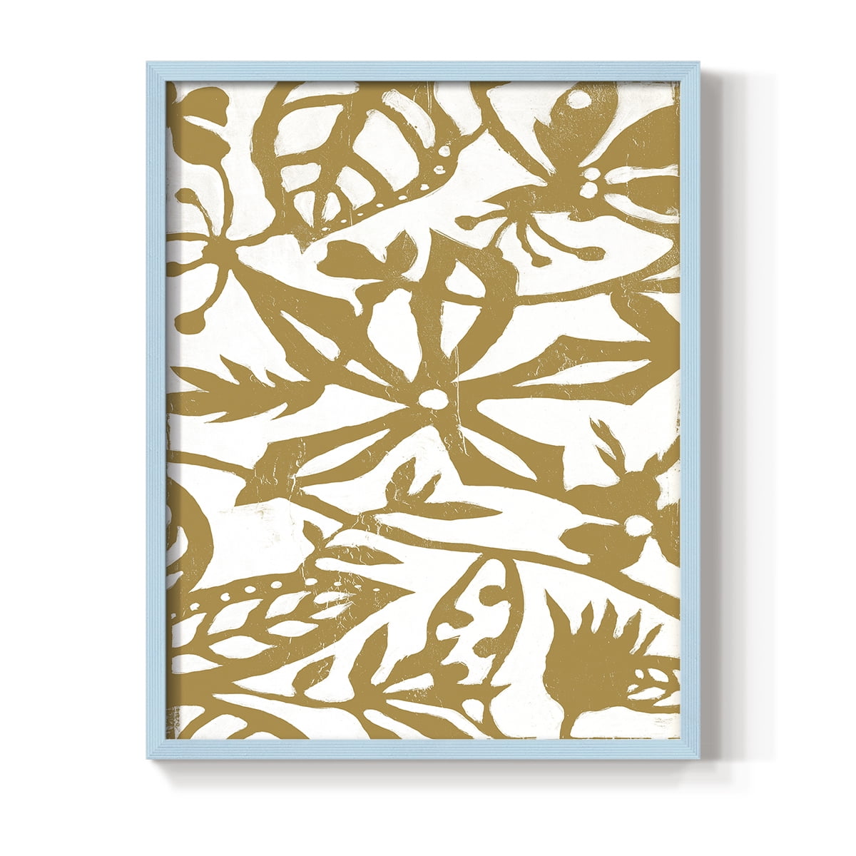 White On White IV V30 Framed Print in Blue Solid Wood 11 x 14 Framed Print