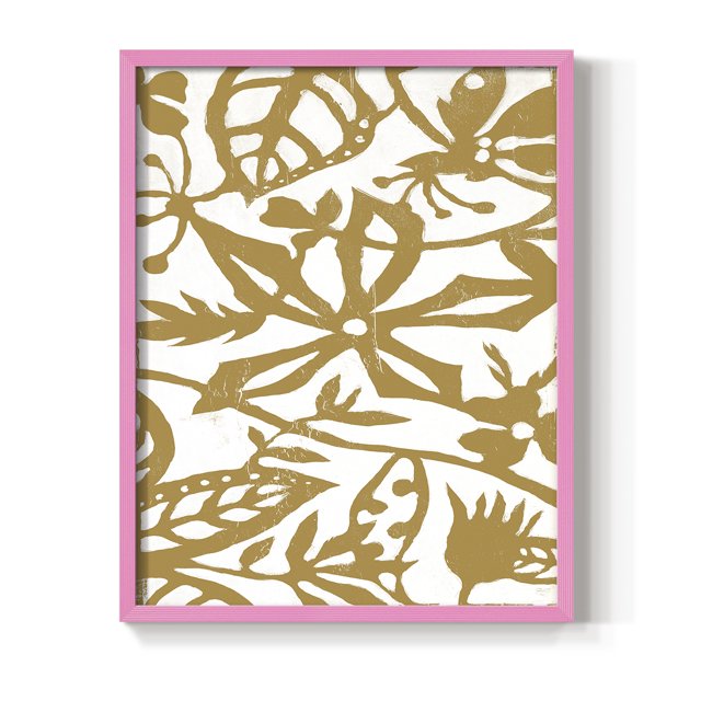 White On White IV V30 Framed Print in Pink Solid Wood 22 x 28 Framed