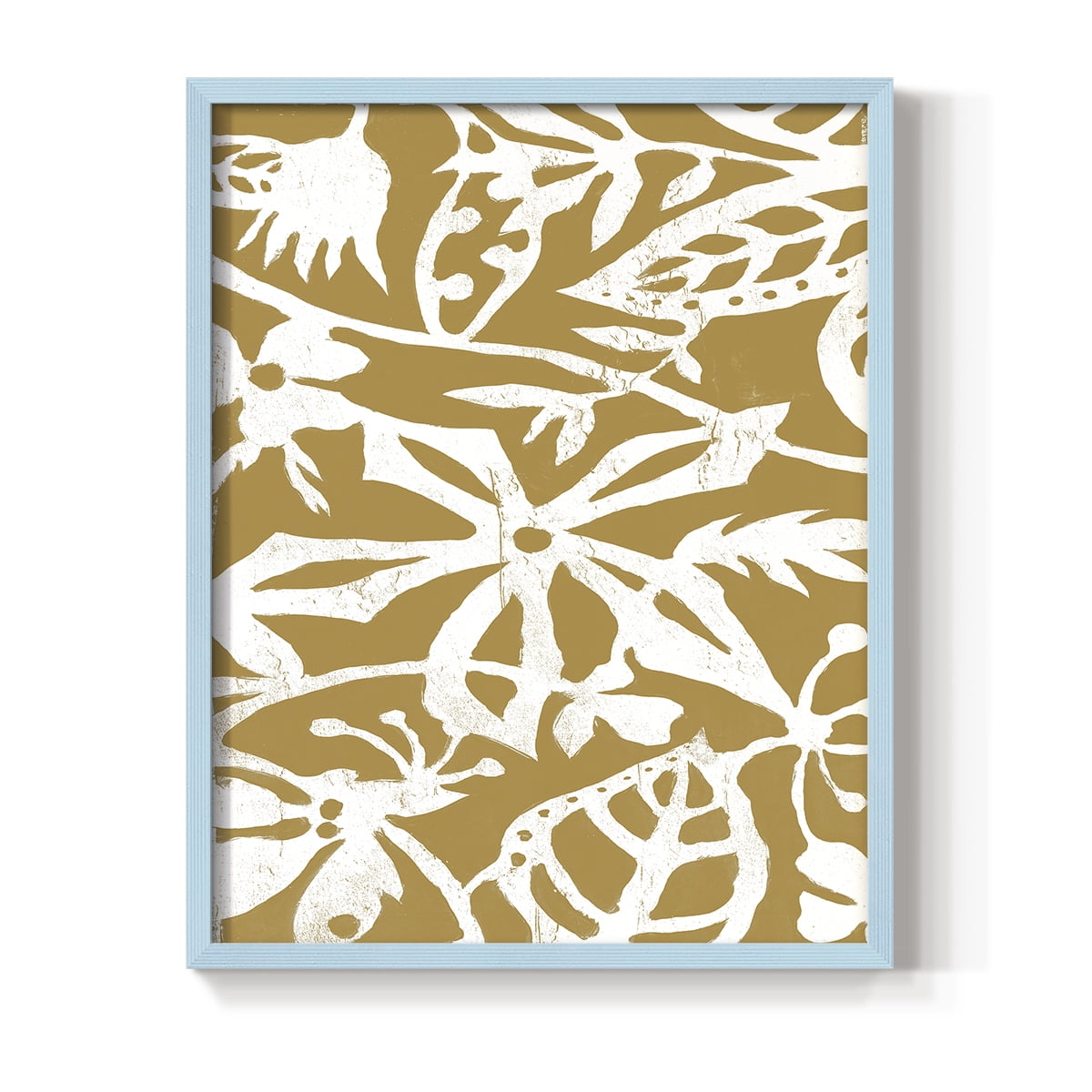 White On White IV V31 Framed Print in Blue Solid Wood 11 x 14 Framed Print