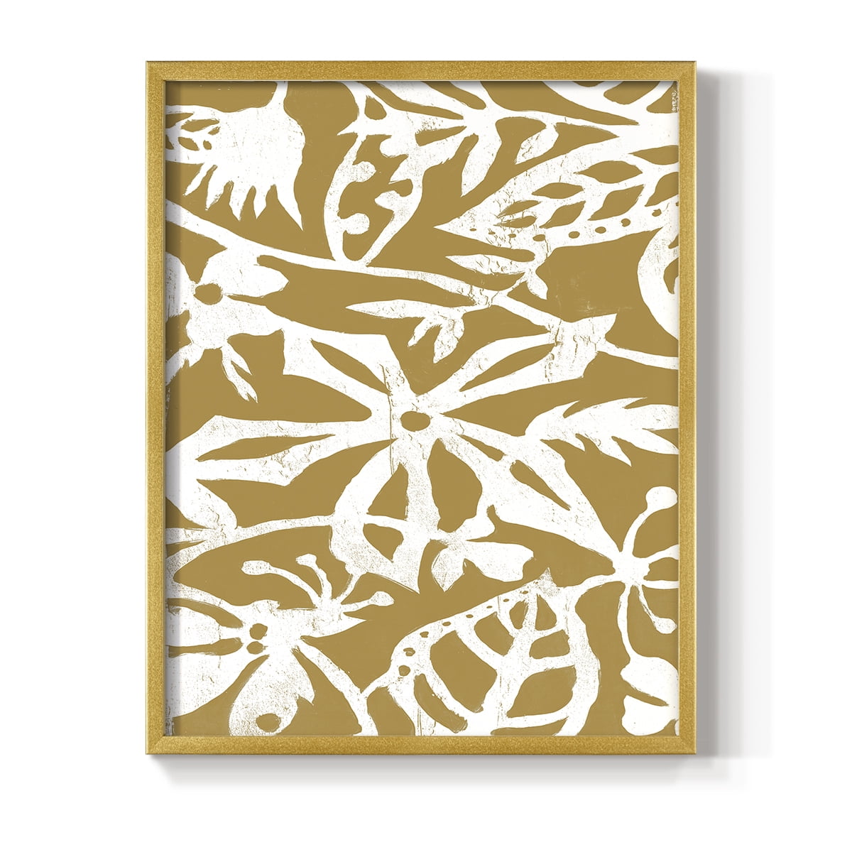 White On White IV V31 Framed Print in Gold Solid Wood 8 x 10 Framed Print