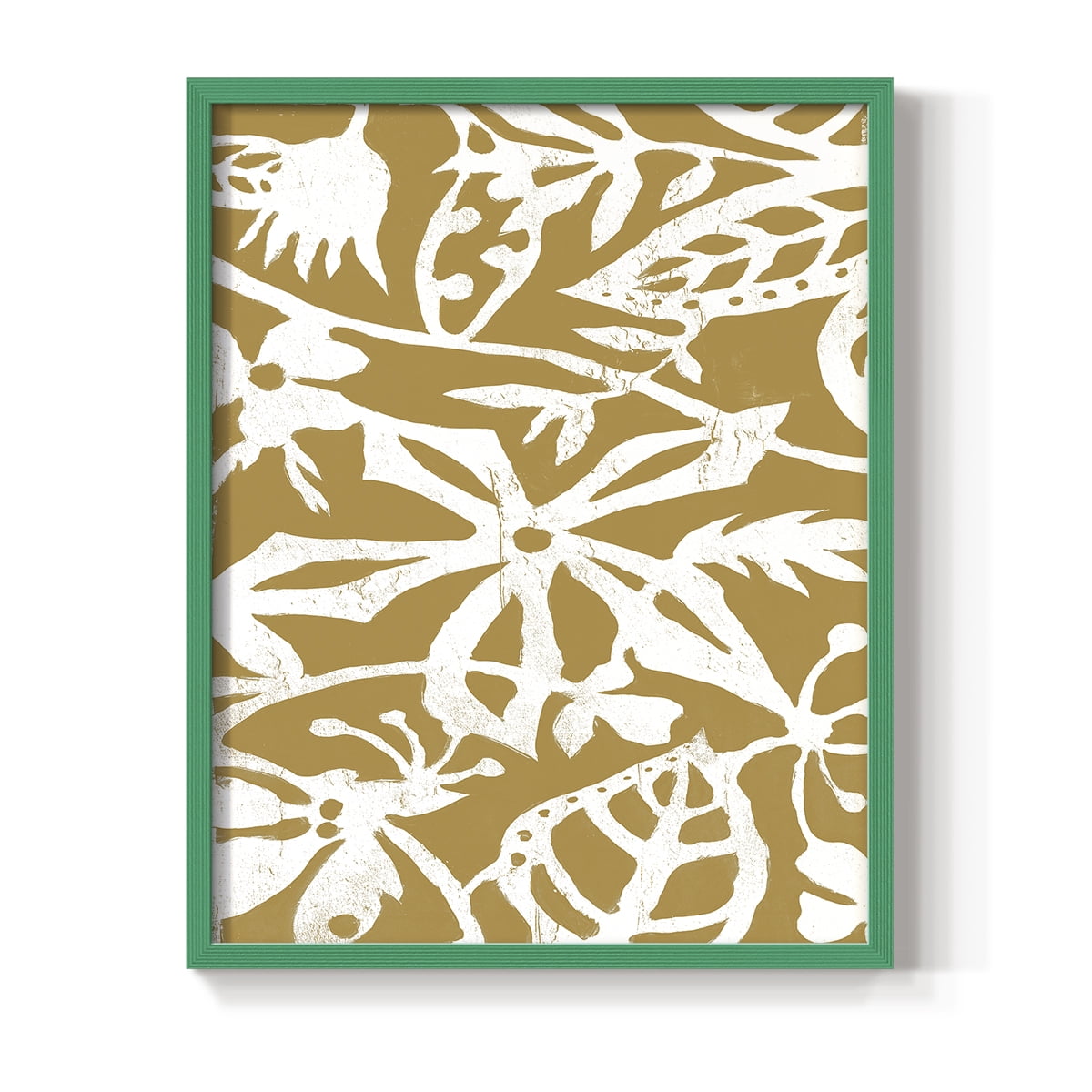 White On White IV V31 Framed Print in Green Solid Wood 11 x 14 Framed Print