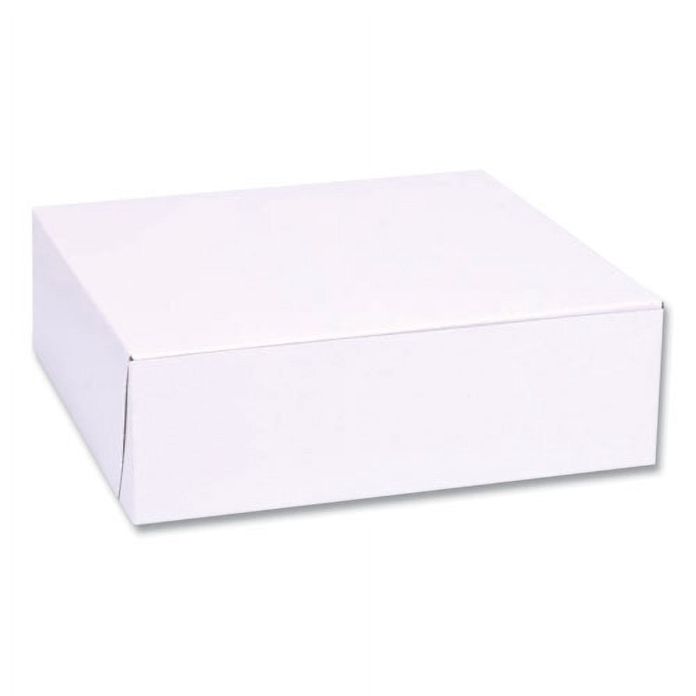 White One-Piece Non-Window Bakery Boxes, Standard, 8 x 8 x 4, White, Paper, 250/Bundle White One-Piece Non-Window Bakery Boxes, Standard, 8 x 8 x 4, White, Paper, 250/Bundle
