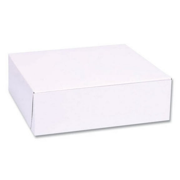 White One-Piece Non-Window Bakery Boxes, Standard, 8 x 2.5 x 8, White, Paper, 250/Bundle | Bundle of 2 Bundles
