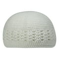 thumbnail image 1 of White One Size Fits All Stretchable Crochet Weave Hat Knit Kufi Skull Cap, 1 of 2