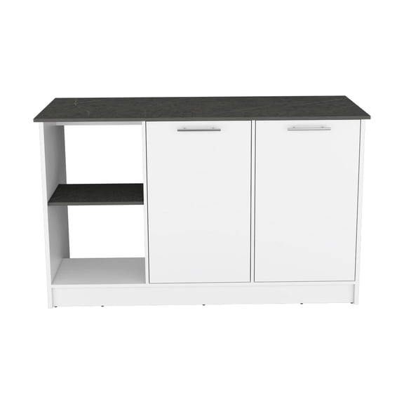 White/Onyx Finish - Open Shelving for Essentials - Kitchen Easy Access - Durable Item