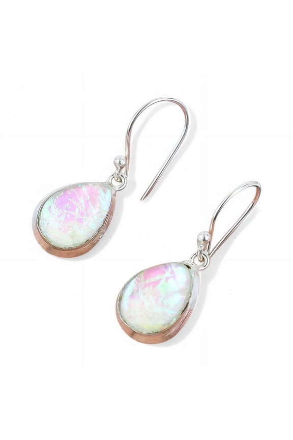 White Opal Drop Earring 925 Sterling Silver Handcrafted Earring LiteWeight HandMade Earring Gift for Her Gift For Her ThanksGiving