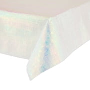Rectangular 54 x 84 White Opalescent Paper Table Cover, by Way To Celebrate