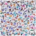 thumbnail image 1 of White Opaque 7mm Coin Alpha Beads - Colored Letter M (100pcs), 1 of 1