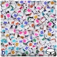 thumbnail image 1 of White Opaque 7mm Coin Alpha Beads - Colored Letter W (100pcs), 1 of 1
