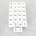 thumbnail image 1 of White Opaque Dice with Black Numbers D3 (d6 1-3 Twice) 16mm (5/8in) Pack of 50 Wondertrail, 1 of 1