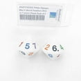thumbnail image 1 of White Opaque Dice with Colored Numbers D14 (1-7 twice) 29mm (1.14in) Pack of 2 Wondertrail, 1 of 1