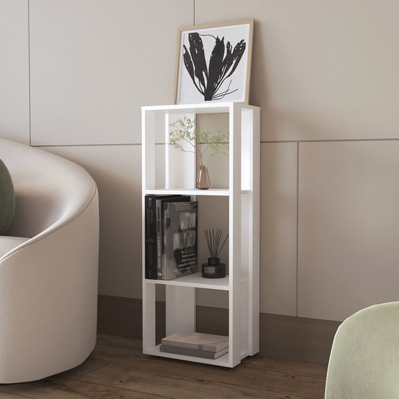 White Open Shelf Bookcase - Three Large Shelves - Bedroom - Maximize Storage