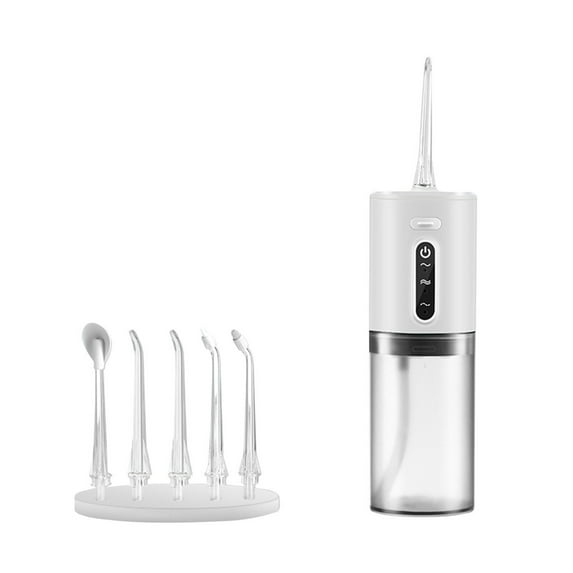 White Oral Water Flosser Rechargeable Portable Rinser Toothpick Flossing For Travel Adults