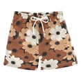 thumbnail image 1 of White Orange Brown Flowers Boys' Swim Trunks Board Shorts Beach Pants Bathing Bottoms 4T, 1 of 8