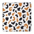 thumbnail image 1 of White and Orange Of Leopard Print Square Fitted Tablecloth with Elastic Edge,Square Table Cover,Washable Elastic Table Cover for Home Kitchen Party Decor 34"x34", 1 of 6