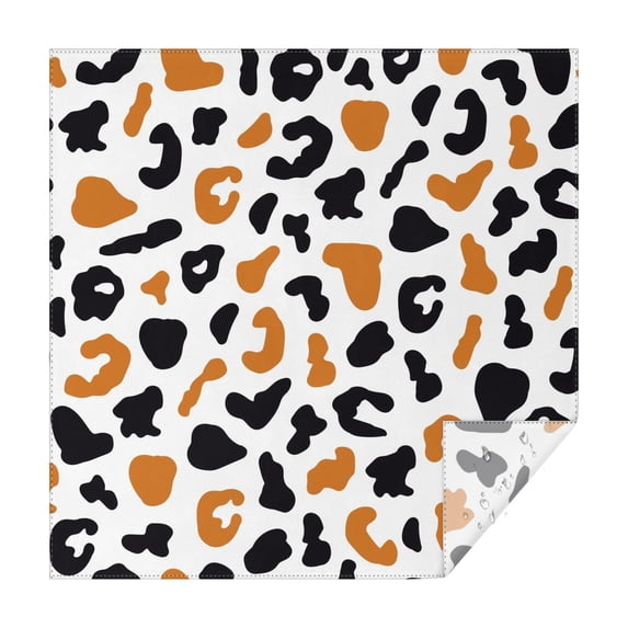 White and Orange Of Leopard Print Square Tablecloth,Waterproof Square Table Cover,Wipeable Spillproof Washable Table Cover for Home Kitchen Party Decor 60"x60"(152x152cm)