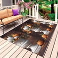 thumbnail image 1 of White Orange Pumpkin Fall Outdoor Rug for Patio/Deck/Porch, Non-Slip Large Area Rug 3 x 5 Ft, Thanksgiving Modern Art Indoor Outdoor Rugs Washable Area Rugs, Reversible Camping Rug Carpet Runner, 1 of 8