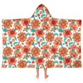 thumbnail image 1 of White Orange Sunflower Green Leaf Pattern Hooded Bath Towel，50"x30" for Ages 3 To 12 Kids, Quick Dry Lightweight Soft Microfiber Hood Beach Towel Cover Up for Kids, 1 of 7
