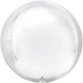 thumbnail image 1 of White Orbz Foil Balloon 16", 1 of 2