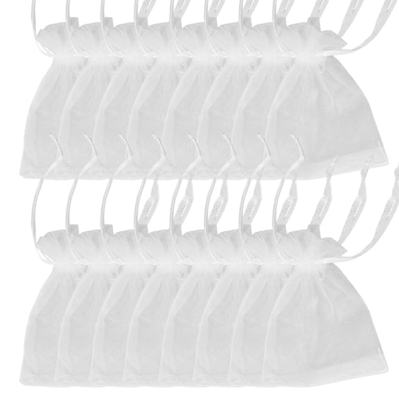 White Organza Drawstring Pouches, Small Gift/Sachet Bags, 200 pcs for Wedding Party Favor Festival Candy Bathroom Soaps