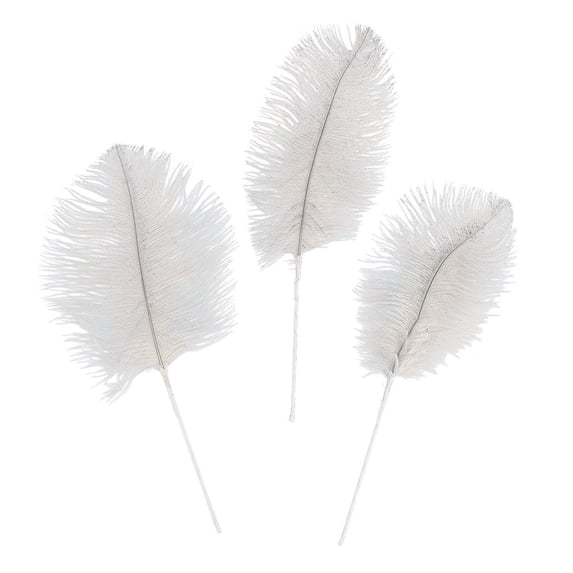 White Ostrich Feathers, Craft Supplies, Feathers And Shells, Bulk Craft Accessories, 24 Pieces, White